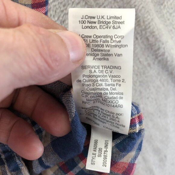 J.Crew Mens Shirt Size XL Short Sleeve Slim Fit Plaid Button Down Linen Blend - Picture 8 of 11